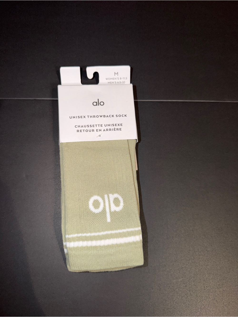 ALO Yoga Sage Green Unisex Throwback Athletic Socks
